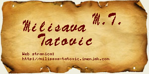 Milisava Tatović vizit kartica